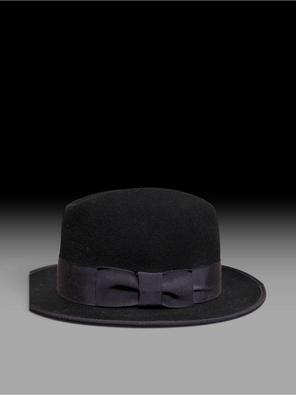 Vintage Bollman Designer Collection black 100% wool wide brim Fedora hat XL USA